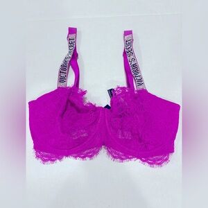 Victoria's Secret Purple Laced Sparkly Strap Bra Woman’s Size 34DDD
